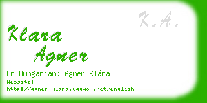 klara agner business card